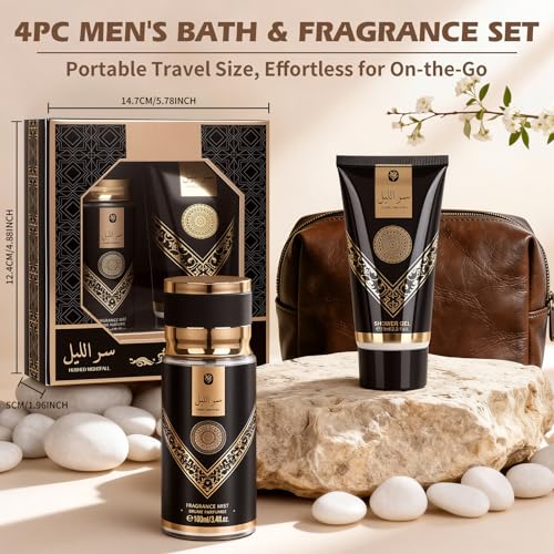Gifts for Men,Bath Set with Woody Scented Spa Gifts, Christmas Birthday Self Skin Care Set for Men, Spa Gift Baskets for Him, 2 IN 1 Men's Spa Kit Gifts for Bath Spa（2 Sets）