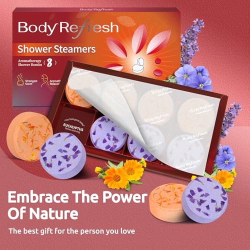 Shower Steamers Aromatherapy-8 Pack Shower Bombs with Essential Oils, Mothers Day Gifts for Mom Wife, Birthday Gifts for Women Self Care Relaxation Home SPA Teacher Appreciation Gift (Red) - color: Red