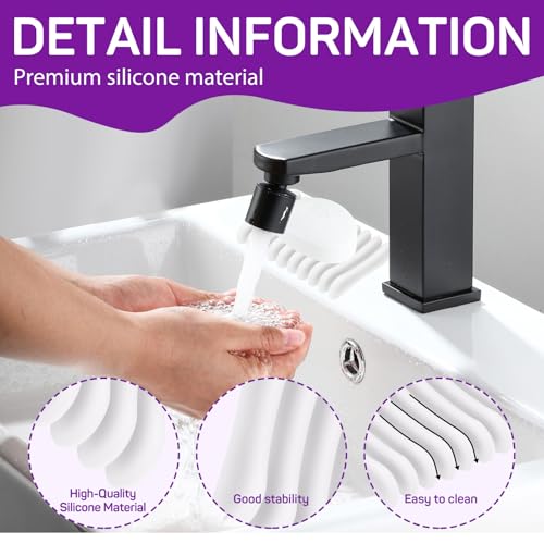 2 Pcs Self Draining Silicone Soap Holder - Waterfall Design Soap Dishes for Bathroom, Keeps Soap Bars Dry & Clean,White - color: White