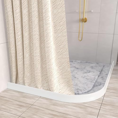 Collapsible Shower Threshold Water Dam 2"H 67"L Shower Water Barrier Water Stopper for Shower Wet and Dry Separation Bathroom and Kitchen - size: 67" L x 1.2" W x 2" H