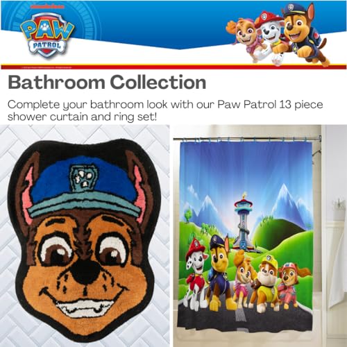 Paw Patrol Chase 100% Cotton Non Slip Plush Bathroom Mat Rug (Officially Licensed Product) By Franco - color: Paw Patrol