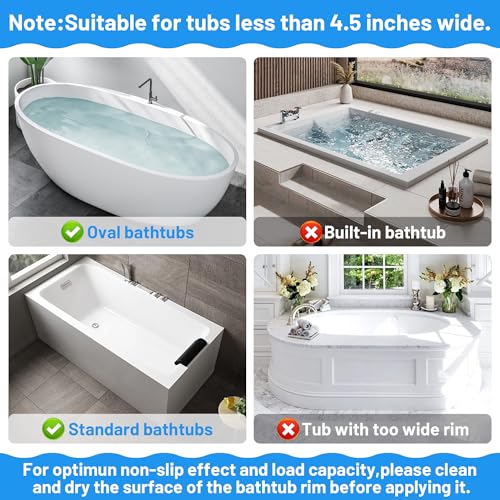 Saddle Shape Bath Organizer, 2 Compartments Wide Opening Bathtub Holder for Tub, Bath Storage Organizer for Tub, Easy Access, Mesh Shower Holder