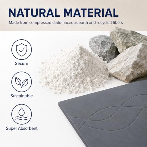 Extra Large Stone Bath Mat for Bathroom,31.5" x 23.6" Quick-Drying Diatomite Stone Shower Mat,Spliceable Design Instant Dry Technology Bath Mats Non-Slip Easy to Clean(Linear Dark Gray) - color: Dark Gray