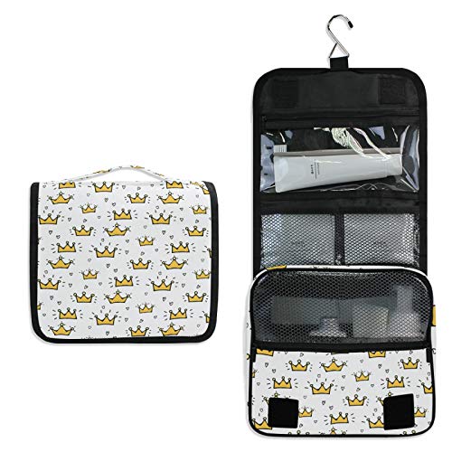 senya Hanging Travel Toiletry Bag Kit Makeup Case Cosmetics Organizer for Men Women - color: Crown Princess