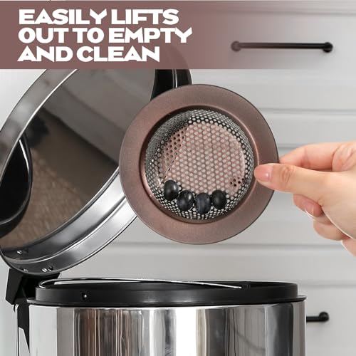 Retisee 2 Pcs Sink Strainer Stainless Steel Kitchen Sink Drain Strainer Basket Cover Mesh Hair Food Catcher, Large Wide Rim of 4.4 Diameter(Oil Rubbed Bronze) - color: Oil Rubbed Bronze
