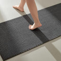 TYUU Bathroom Runner Rugs, Long Bath Mat Runner Washable Thin Quick Dry Low Pile Bathroom Runner Rugs Non Slip, Dark Grey 24"x70" - color: Dark Grey, size: 2' X 5'10" (Runner)