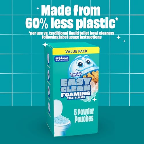 Scrubbing Bubbles Easy Clean Foaming Toilet Bowl Cleaner, Easy Toilet Drop In Powder Pouches, 100g (5 Pouches) - size: 5 Count (Pack of 1)