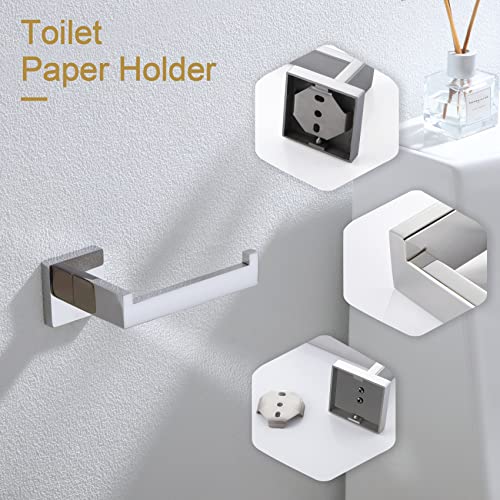 KOKOSIRI Toilet Paper Holder Chrome Toilet Roll Holder for Bathroom Kitchen Washroom T-304 Polished Stainless Steel Wall Mounted, 2 Pack, B2003CH-P2 - color: Polished Chrome, size: Without Shelf(2 Pack)