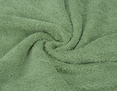 American Soft Linen 100% Cotton Luxury Turkish Towels, 6 Piece Towel Set | Soft Absorbent Quick Dry OEKO Tex Standard 100 Certificated Durable Machine Washable Breathable Premium Hotel Quality - color: Sage Green, size: 6PC (2BT + 2HT + 2WC)