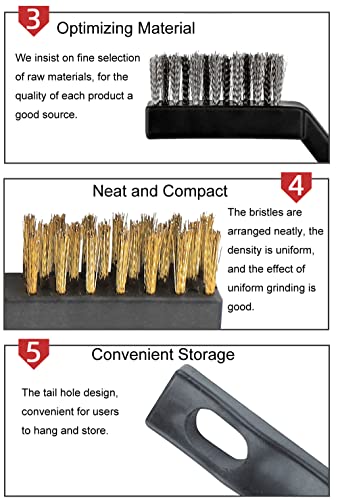 SUJAYU Brass Wire Brush Rust Remover, Small Wire Brush for Cleaning, Paint Stripper for Metal, Wood, Rustoleum Fabric Spray Paint (Brass, Steel, 12.00) - style: Brass Steel