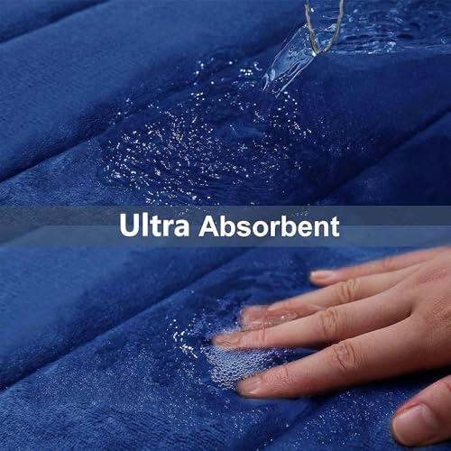 Buganda Memory Foam Bath Mat, 30" x 20", Ultra Soft Bathroom Rugs, Water Absorbent and Machine Washable Bath Rug for Bathroom, Shower, and Tub, Navy Blue - color: Navy Blue, size: 30" X 20"
