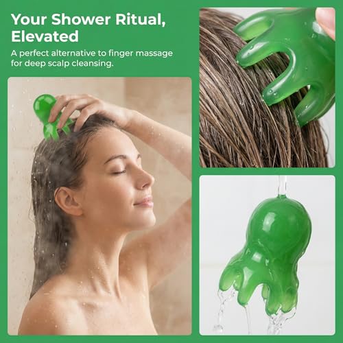 NIIIYTYB 2 PCS Head Scratcher Scalp Scraper Massager Spa Tools for Deep Relaxation at Home Spa Essentials Hair Hammer Tapping Green - color: Green
