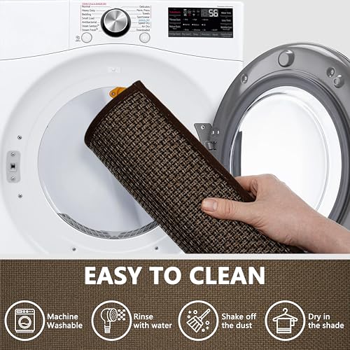 Long Bathroom Rugs Runner Bathroom Mat Quick Dry Machine Washable Bathroom Rugs Ultra Thin Door Mat, 17" x 47" - color: Black Brown, size: Runner(17"x47")