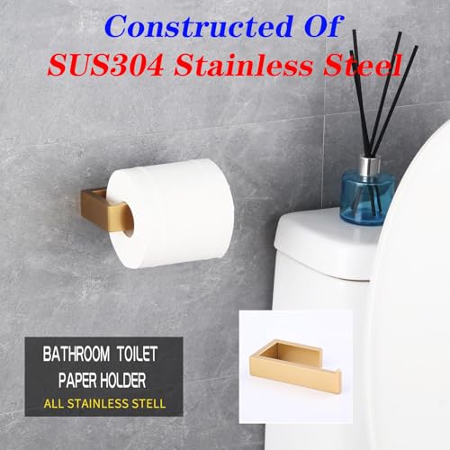GERZWY Bathroom Toilet Paper Holder Stainless Steel Gold Tissue Paper Roll Holder Wall Mount HG1718-BE - color: Gold