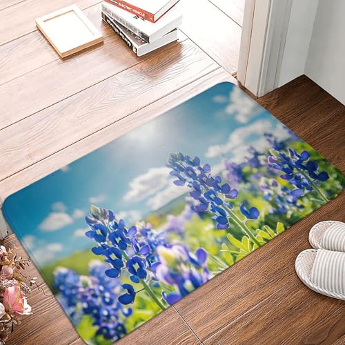 Bath Mat Cowhide Print Western Quick Dry Bathroom Rugs Non Slip Absorbent Shower Flannel Rug Floor Mat for Bathroom,Bathtub,Sink,Bedroom,16"X24" - color: Cay20