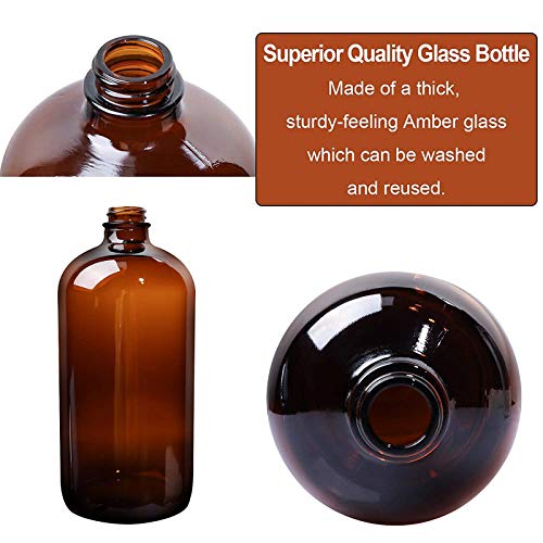 STARSIDE 4 Pack - 1 Liter 32 oz Amber Glass Boston Round Bottles with Air Tight Seal Phenolic Poly Cone Caps. Perfect Glass Containers for Secondary Fermentation,Storing Kombucha,Brewing and Juicing - size: L-32OZ-4pack