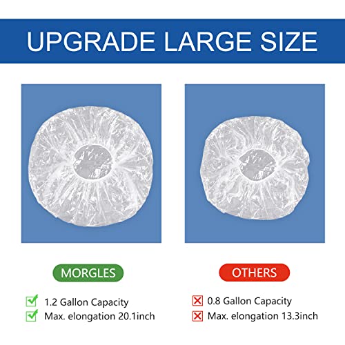 MORGLES 50 Pcs Ear Covers for Shower with 80 Pcs Shower Caps, Waterproof Ear Covers and Large Disposable Plastic Caps for Bathing, Hair Dye, Conditioning in Home Hotel Travel - size: 130 PCS