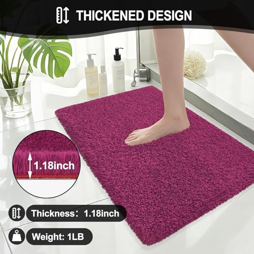 Bathroom Rugs 30"x20", Extra Soft Absorbent Plush Bath Mat Rubber Backing Quick Dry, Machine Washable Bath Mats for Bathroom Tub, Floor, Shower, Bedroom, Burgundy - color: Burgundy, size: 30" x 20"