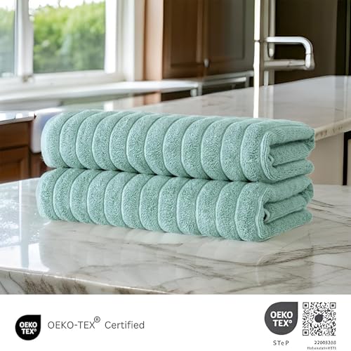 Classic Turkish Towels CTT Premium 2 Pack Bath Towels Set, Made with 100% Turkish Cotton, Spa & Hotel, Quick Drying Towels, Absorbent & Comfy | 27"x54" (Spa Green) - color: Spa Green, size: 2-Piece Bath Towel Set