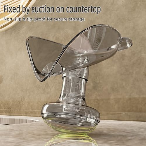 Self Draining Leaf Soap Dish – Easy to Clean Waterfall Soap Holder, Multi-Use for Shower, Bathroom & Kitchen Sink, Durable & Stylish (Gray Bear) - color: Gray Bear
