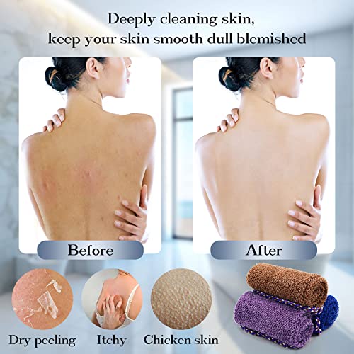 Dr.Pedi 3 Pieces African Net Sponge with Handles Long African Exfoliating Net Washcloth Bath Sponge Net Cloth Wash Net Body Back Scrubber for Shower Loofah - style: deep