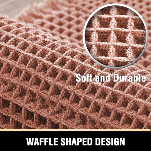 H.VERSAILTEX Upgraded Waffle Bath Mat Super Absorbent Bathroom Mats Non Slip Bath Rugs for Bathroom Floor Machine Washable Dry Fast Bathroom Rugs for Beside Tub, 20" x 32", Soft Pink - color: Soft Pink, size: 20" x 32"