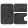 Bathroom Rugs Sets 3 Piece Extra Soft and Absorbent Microfiber Bath Rugs, Plush Shaggy Luxury Mat with Rubber Backing, Machine Wash Dry, Bath Mats for Bathroom Floor, Tub and Shower, Deep Grey - color: Deep Grey