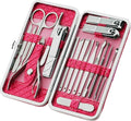 Nail Clippers Set Women Personal Care Tools Accessories Professional Manicure Pedicure Kit with Travel Case Nail Grooming Kit Gifts for Men Women Father Mother - color: Pink-18pcs