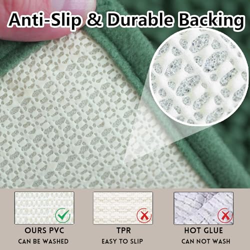 Bathroom Rugs Chenille, Extra Thick and Absorbent, Non-Slip, Machine Washable, Dry Quckily, Soft Cozy Plush, Used Under Shower Bathtub and Sink, Bath mat Sets 2Piece Dark Green - color: Dark Green, size: 16 x 24 inch + 20 x 32 inch (Rectangular)