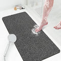 Shower Mat Bathtub Mat Non-Slip,36x16 inch, Soft Tub Mat with Drain,PVC Loofah Bath Mat (Phthalate Free) for Tub and Bathroom,Quick Drying,Black - color: Black, size: 36" x 16" (Rectangular)