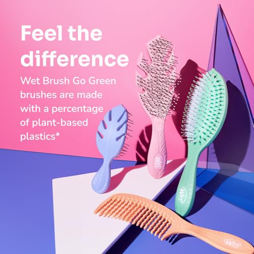 Wet Brush Go Green Curl Detangler, Plant Based, Pink | Ultra Soft IntelliFlex Bristles Designed for Curly Hair, Plant Based Eco-Friendly Materials, Gently Detangles, No Breakage - color: Pink, size: 1 Count (Pack of 1)