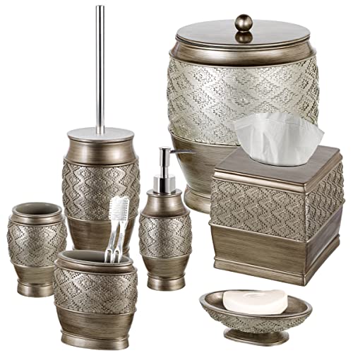 Creative Scents Dublin Silver Toilet Brush Set - Toilet Bowl Cleaner Brush and Holder - Decorative Bathroom Cleaner Brush - Space Saving Design Toilet Bowl Scrubber - color: Silver