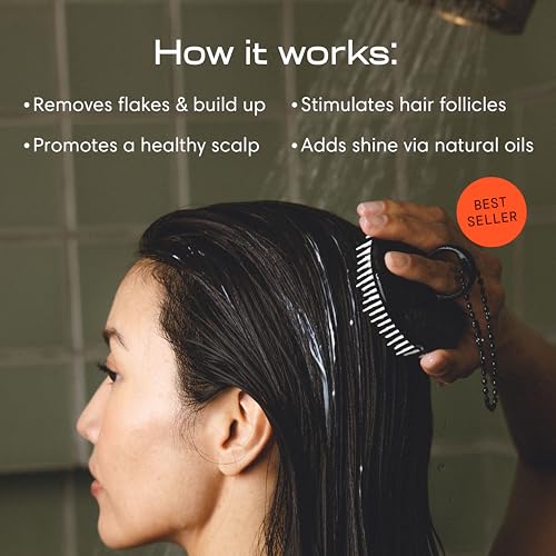 Jupiter Scalp Exfoliator - Scalp Massager Tool for Wet & Dry Hair - Ergonomic Detangler Brush - Dandruff Comb & Scrub to Remove Dandruff & Buildup and Support Circulation - White - color: White