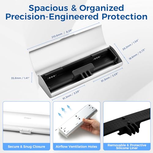 Aluminum Electric Toothbrush Travel Case, 2 in 1 Travel Toothbrush Holder for Oral B/Oral-B Pro 1000 1500 5000 and Most Electric Toothbrush for Traveling, Removable Silicone Liner-Silver - color: Silver
