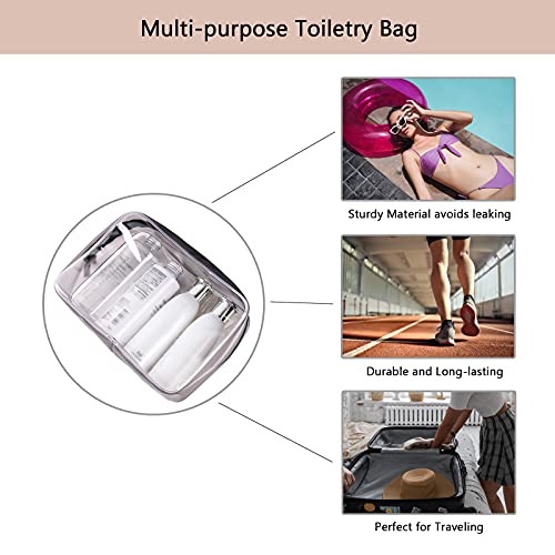 Buminee Clear Travel Bags for Toiletries, Lightweight Toiletry Bag, 2 Pack Multipurpose Transparent TSA Cosmetic Bag - color: black 2 Pack