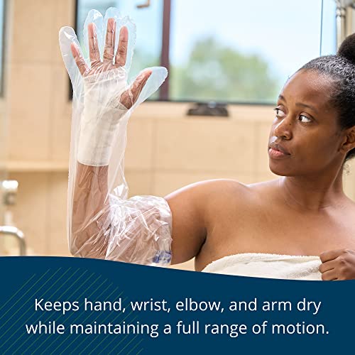 TIDI AquaGuard Glove – Shower Protection Glove with Water-Seal Band – Arm Cast Cover – 3 Gloves and 1 Water-Seal Band per Package – Cast Covers for Shower Arm (50016-RPK) - size: 1 Package