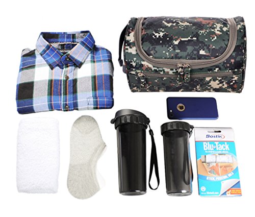 Vercord Mens Toiletry Bag Wash Travel Small Shaving Dop Kit Shower Bathroom Ditty Hygiene Bag Camo Mosaic - color: Camo Mosaic