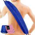 Back Scrubber Towel for Shower, 2 Pack, Pink + Jean Blue | Nylon Bath Towel Washer, Exfoliating Washcloth, Japanese Stretchable Pull Strap, Rear Wash Cloth - color: Pink + Jean Blue