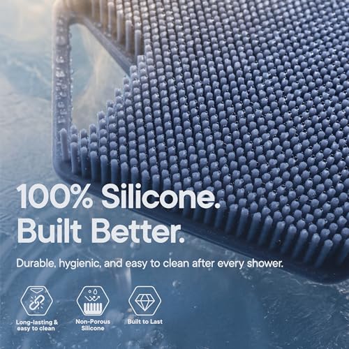 TOOLETRIES Silicone Body Scrubber 2.0, Loofah Alternative - Glacier | Gentle exfoliating shower scrubber that's quick drying, hygienic and longer lasting than traditional loofahs. - color: Glacier