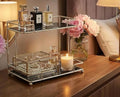Simmerstone Perfumes Display Shelf, 2 Tier Bathroom Vanity Tray for Comestic, Makeups, Toiletries and Skincare, Multifunctional Cosmetic Storage Rack for Dresser and Countertop