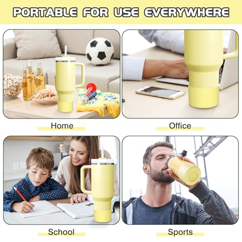 WUQID Silicone Boot Sleeve Compatible with Hydro Flask Travel Tumbler with Handle 32oz&40oz and 12-24oz Hydroflask Bottle & Stanley 20 30 40oz Tumbler, Fit 2.83-2.95in Bottom, Anti-Slip Bottle Cover - color: Pomelo