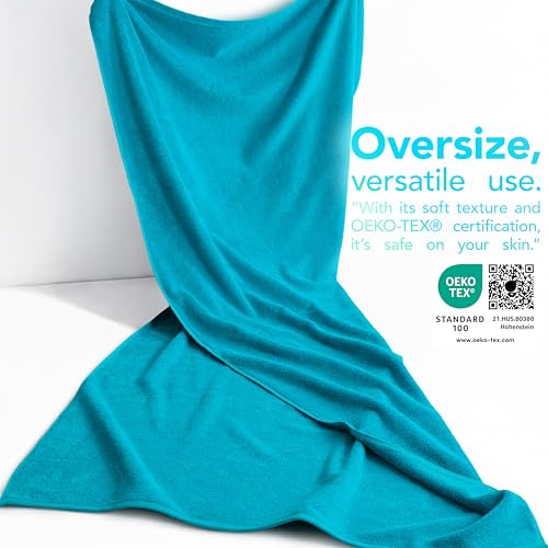 American Soft Linen 100% Cotton Luxury Turkish Towels, 40x80 XL Bath Sheet | Soft Absorbent Quick Dry OEKO Tex Standard 100 Certificated Durable Machine Washable Breathable Premium Hotel Quality - color: Aqua Blue, size: 40"x80"