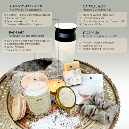 Self Care Gifts for Women 11 Piece, Womens Get Well Gifts for Mom Girlfriend Wife Daughter, Women’s Spa Gifts Baskets With Bath Salts, Oatmeal Soap, Blanket, Encouraging Inspirational Gift Basket