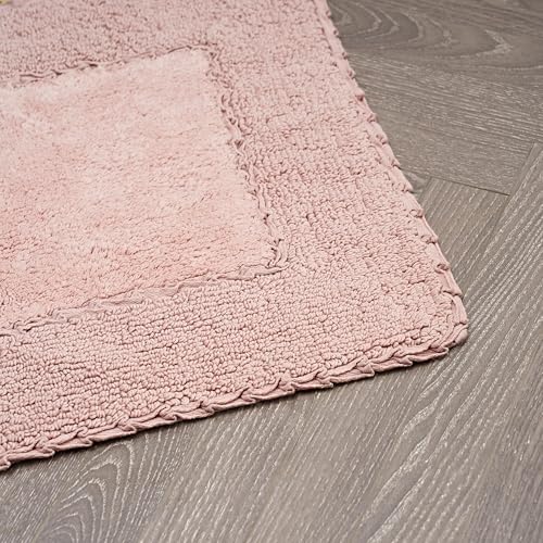 Laura Ashley Ruffle Border 100% Cotton Bath Rug, Blush Pink, 20"x 34" - color: Blush, size: 1'8" x 2'10" (Rectangular)