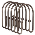 AmazerBath Shower Curtain Hooks, Simple Bronze Double Shower Curtain Hooks Rust Proof, Non-Slip Simple Shower Curtain Rings, Metal Shower Hooks for Shower Curtain Liner Bathroom, 12Pcs - color: Bronze, style: Minimalist