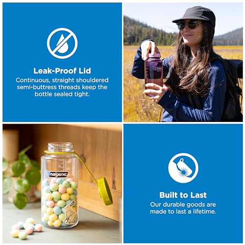 Nalgene 32 oz Wide Mouth Water Bottle | BPA-Free, Durable & Leak Proof, Lightweight Bottle for Hiking & Gym, Work & Travel - color: Clear, size: 32 Ounces
