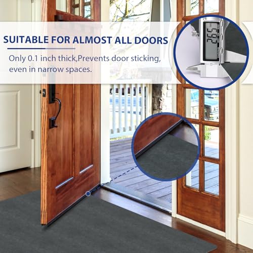 Ultra-Thin Indoor Doormat 20x32 Inch-Low Profile Non-Slip Entryway Mat,Washable Absorbent Floor Mat with Dirt-Resistant Design for Front Door,Kitchen,Hallway,Dark Grey - color: Darkgrey, size: 1'8" x 2'8" (Rectangular)