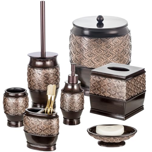 Creative Scents Dublin Brown Toilet Brush Set - Toilet Bowl Cleaner Brush and Holder - Decorative Toilet Bowl Scrubber - Space Saving Designed Toilet Bowl Cleaner - color: Brown