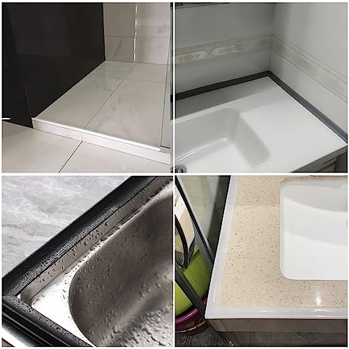 118"Shower Threshold Water Dam Barrier,Shower Dam Water Stopper for Frameless Shower Door Bottom,Silicone Sink Splash Guard for Kitchen Bathroom,Corner Shower Water Guard for Bathtub,Transparent - color: Transparent, size: 118 Inch