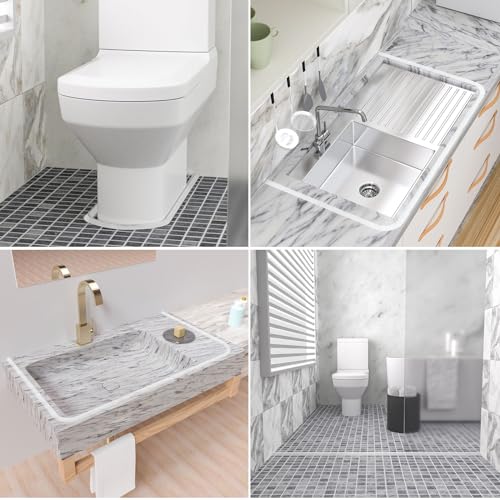 Duzzy 75 Inch Collapsible Shower Water Dam, Shower Threshold Water Stopper Barrier and Retention System and Keeps Water Inside Threshold Dry and Wet Separation, Suitable for Bathroom & Kitchen - color: Translucent, style: 75 Inch